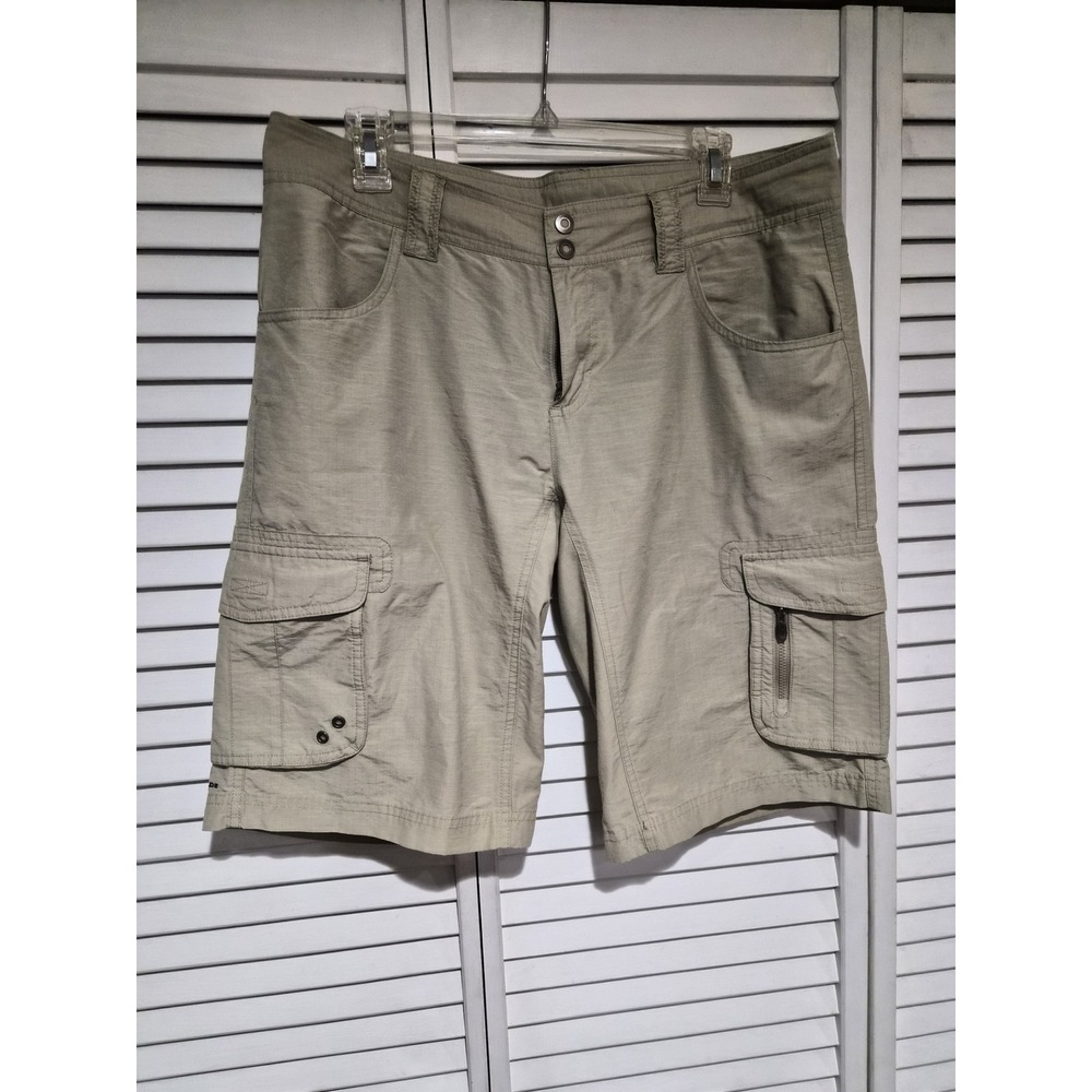 Columbia Womens Cargo Shorts Khaki Tan Outdoor Hiking Utility Size 12W 12L